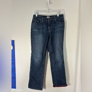 L.L. Bean Dark Blue Flannel-lined Jeans